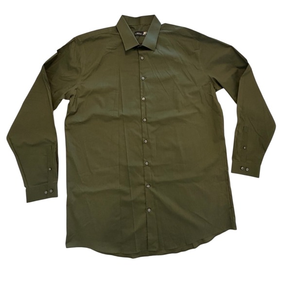 J.Ferrar Other - J.Ferrar JF Big & Tall Mens Stretch Dress Shirt Olive Green 18.5 38-39 LS